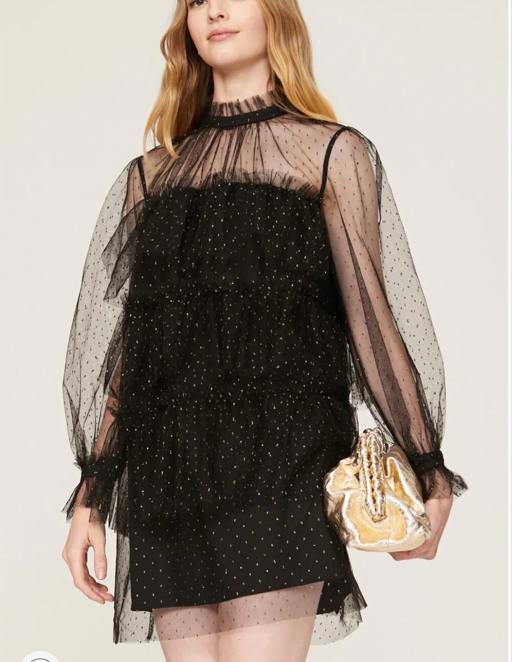 Adam Lippes Black Babydoll Mini Dress SIZE 8 Tiered Tulle Ruffle Cocktail $488
